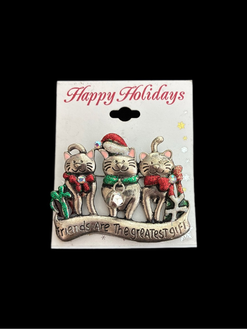 Kenneth Cole NWT Christmas Brooch “Friends Art the Greatest Gift”